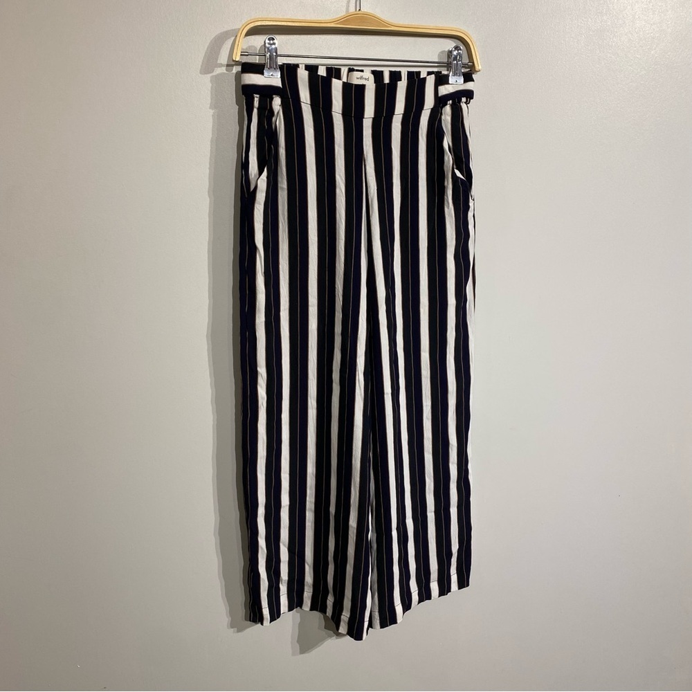 Wilfred Faun pants high - rise cropped flowy leg striped waist tie - Picture 3 of 12